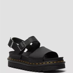 Dr. Martens Voss Hydro Leather Platform Sandals Black Women’s Size 6